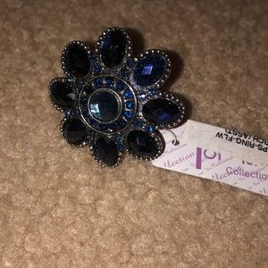 New blue flower ring